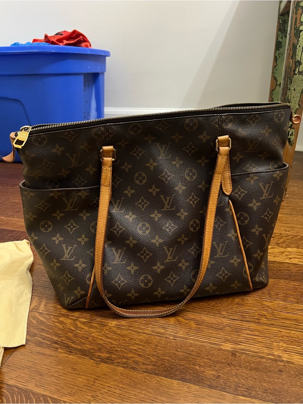 Louis Vuitton Monogram Canvas Tote in Brown and Tan Leather